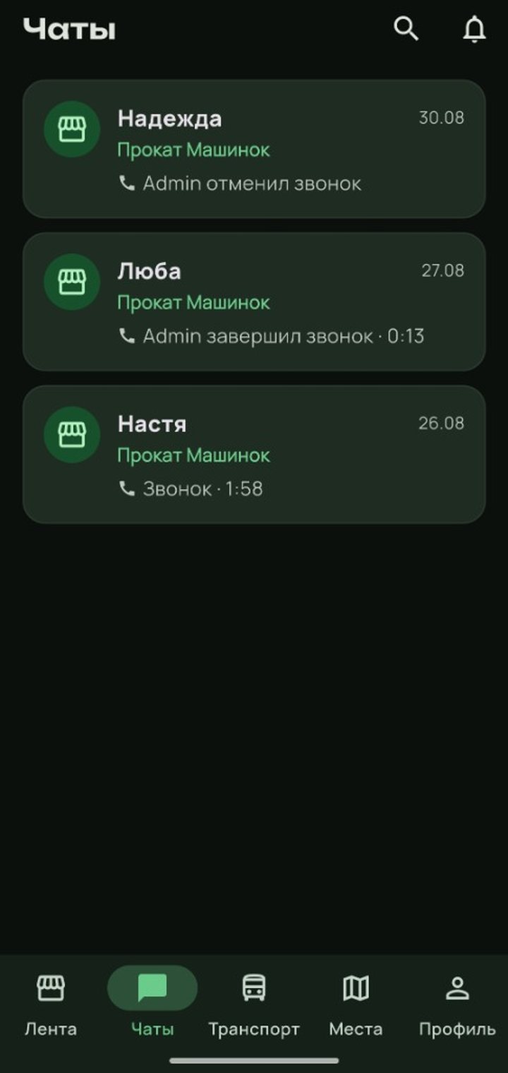 Список чатов