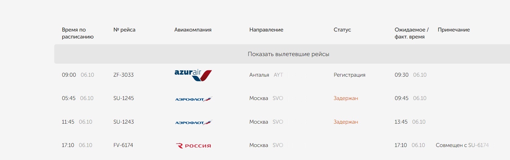 В аэропорту Оренбурга задержали рейсы в Москву