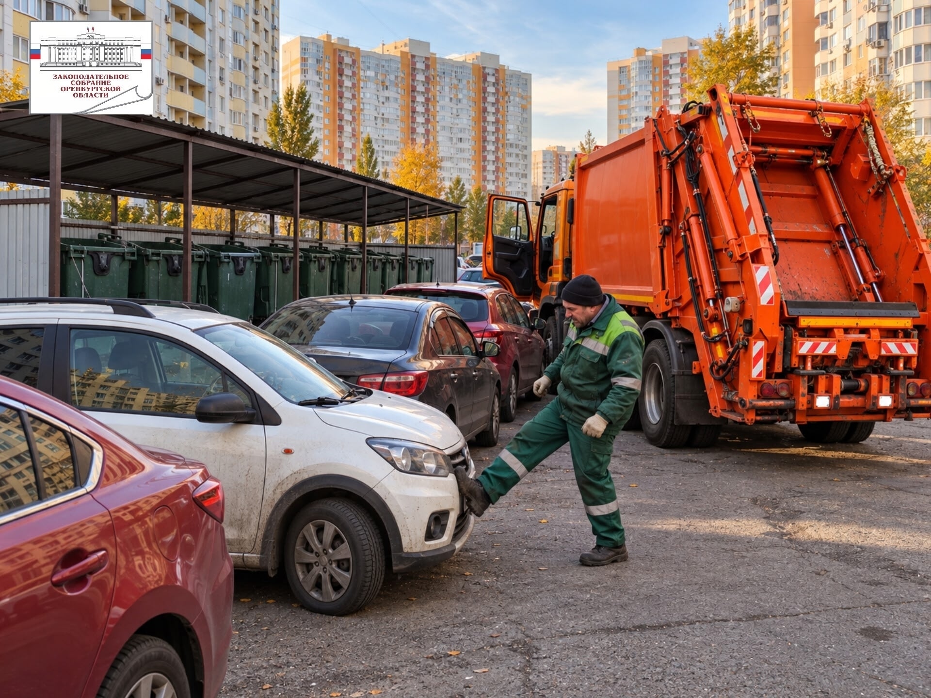 Водителям напомнили о штрафах за парковку на мусорных площадках